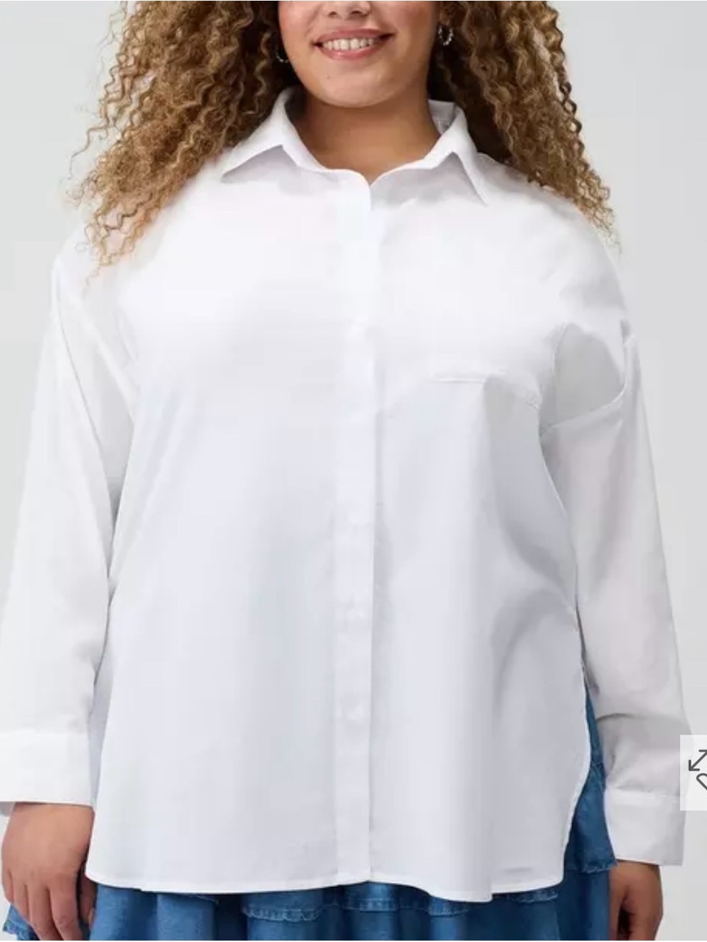 Torrid White Collared Button-Up Shirt 2x
